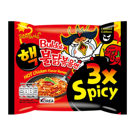 نودل کره ای تریپل اسپایسی 3xسامیانگ 140 گرم korea samyang Spicy3x noodle